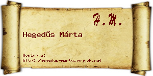 Hegedűs Márta névjegykártya