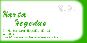 marta hegedus business card