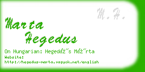 marta hegedus business card